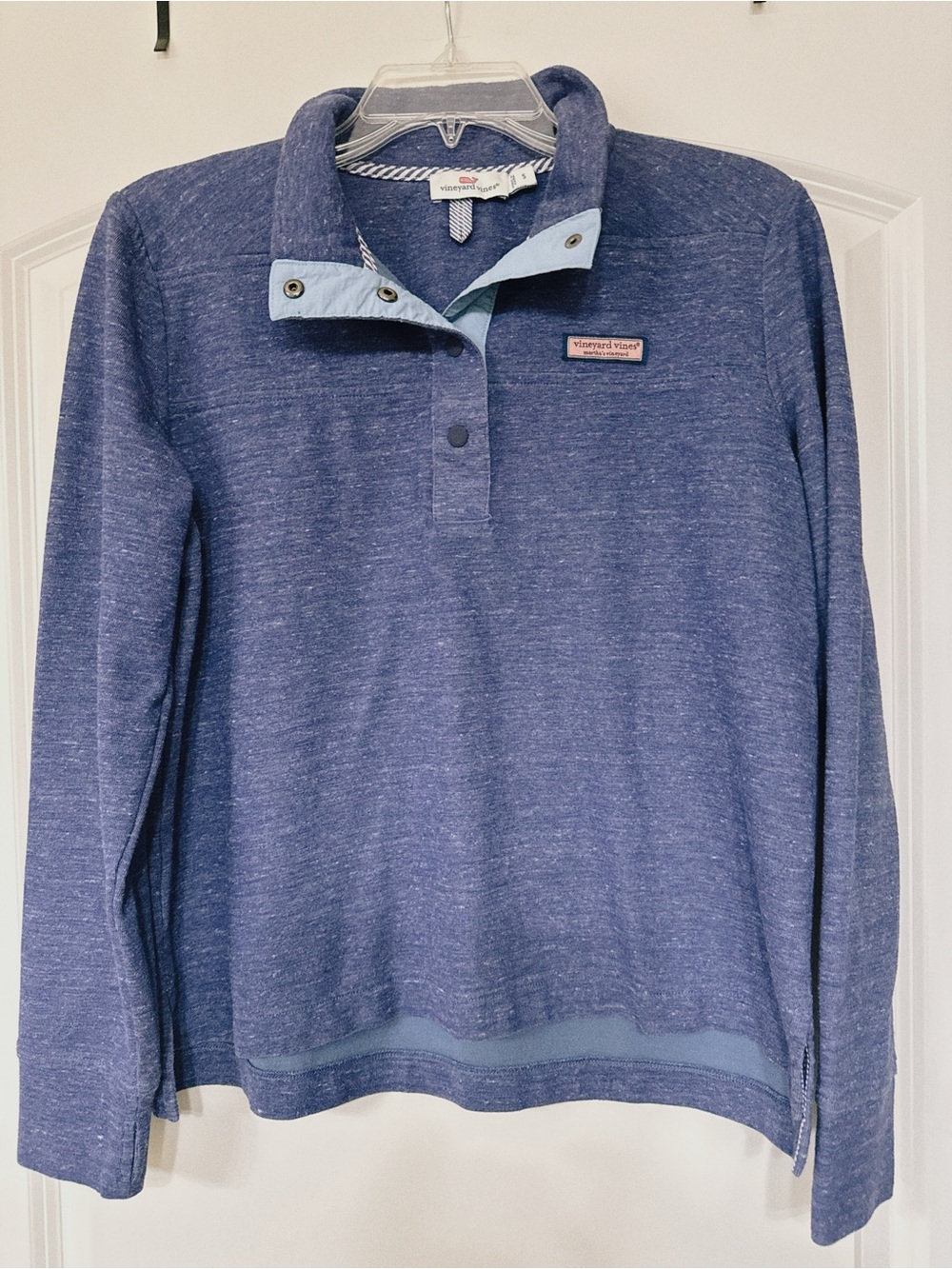 Vineyard Vines Heathered Blue Snap-Front Pullover